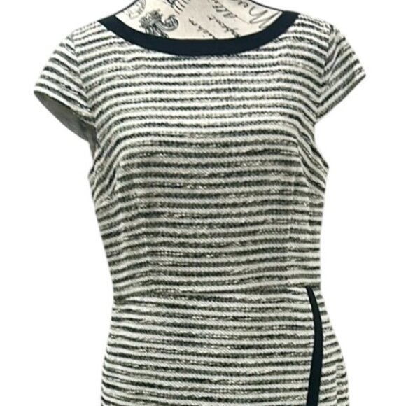 Ann Taylor Black White Tweed Sheath Dress Size 8 - Picture 6 of 16